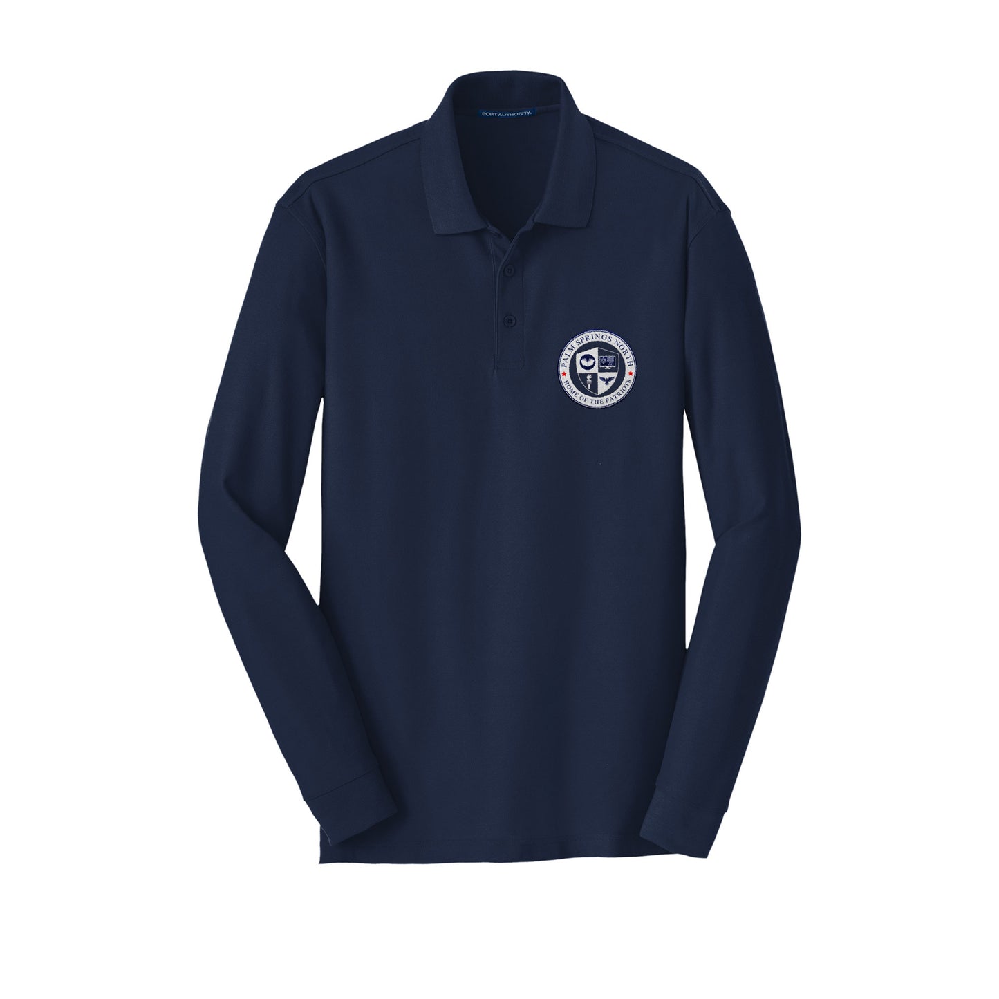 PSN Pique Long Sleeve Navy Uniform Polo (Middle School)